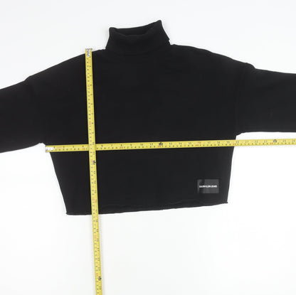Calvin Klein Jeans Womens Black Roll Neck Pullover Jumper Size S