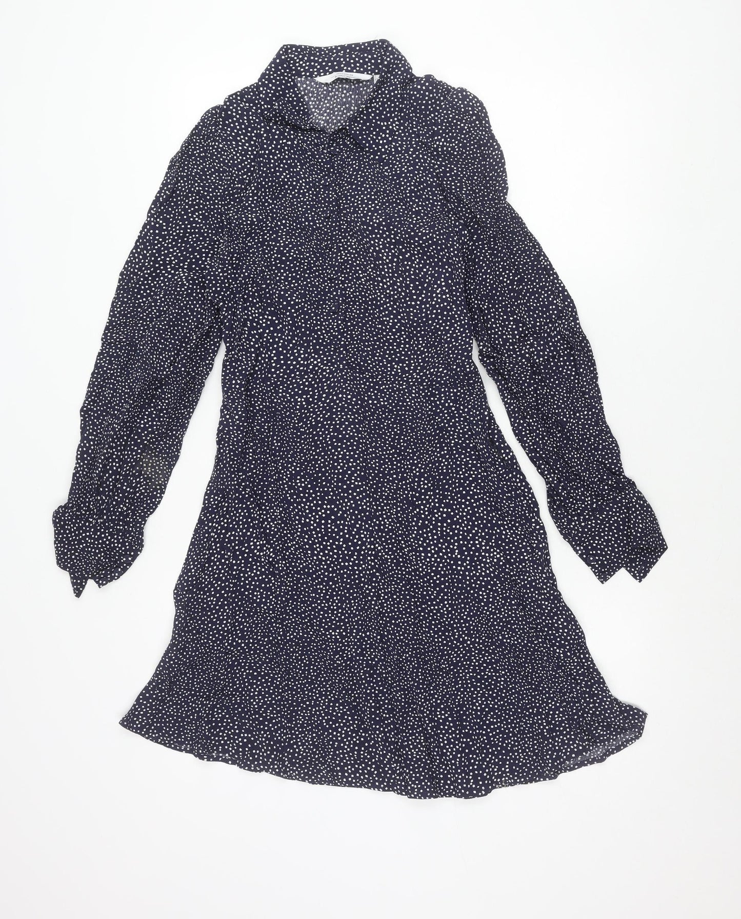 & Other Stories Women’s Blue Polka Dot Long Sleeve Shirt Dress Size 8