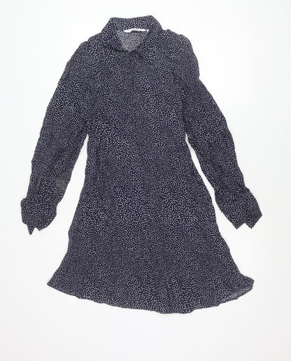 & Other Stories Women’s Blue Polka Dot Long Sleeve Shirt Dress Size 8
