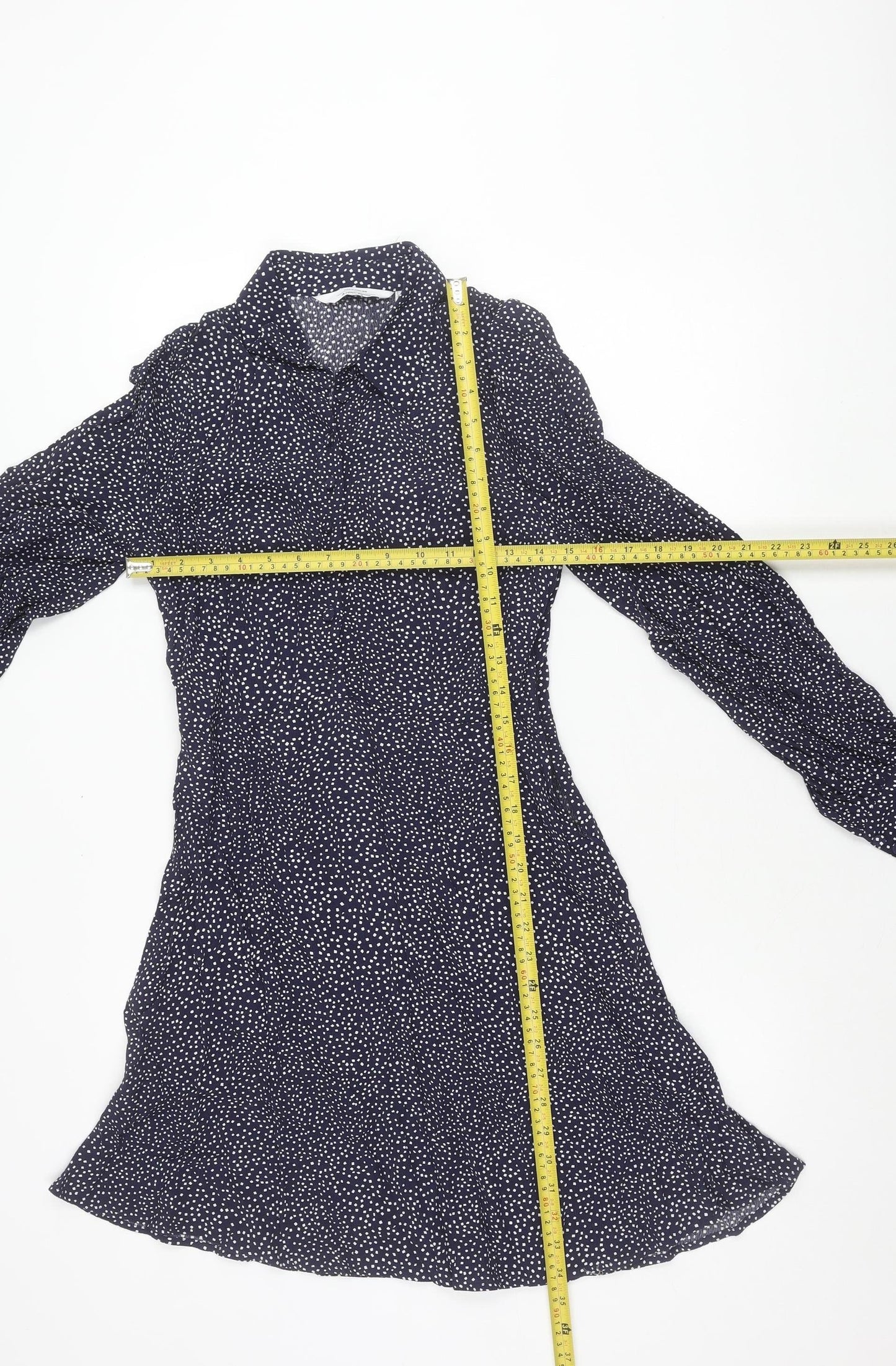 & Other Stories Women’s Blue Polka Dot Long Sleeve Shirt Dress Size 8