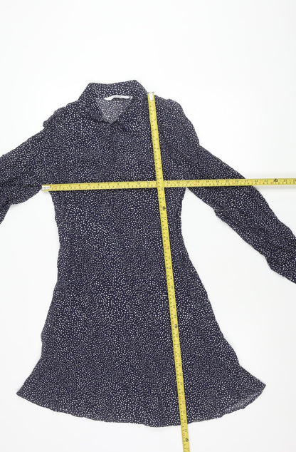 & Other Stories Women’s Blue Polka Dot Long Sleeve Shirt Dress Size 8