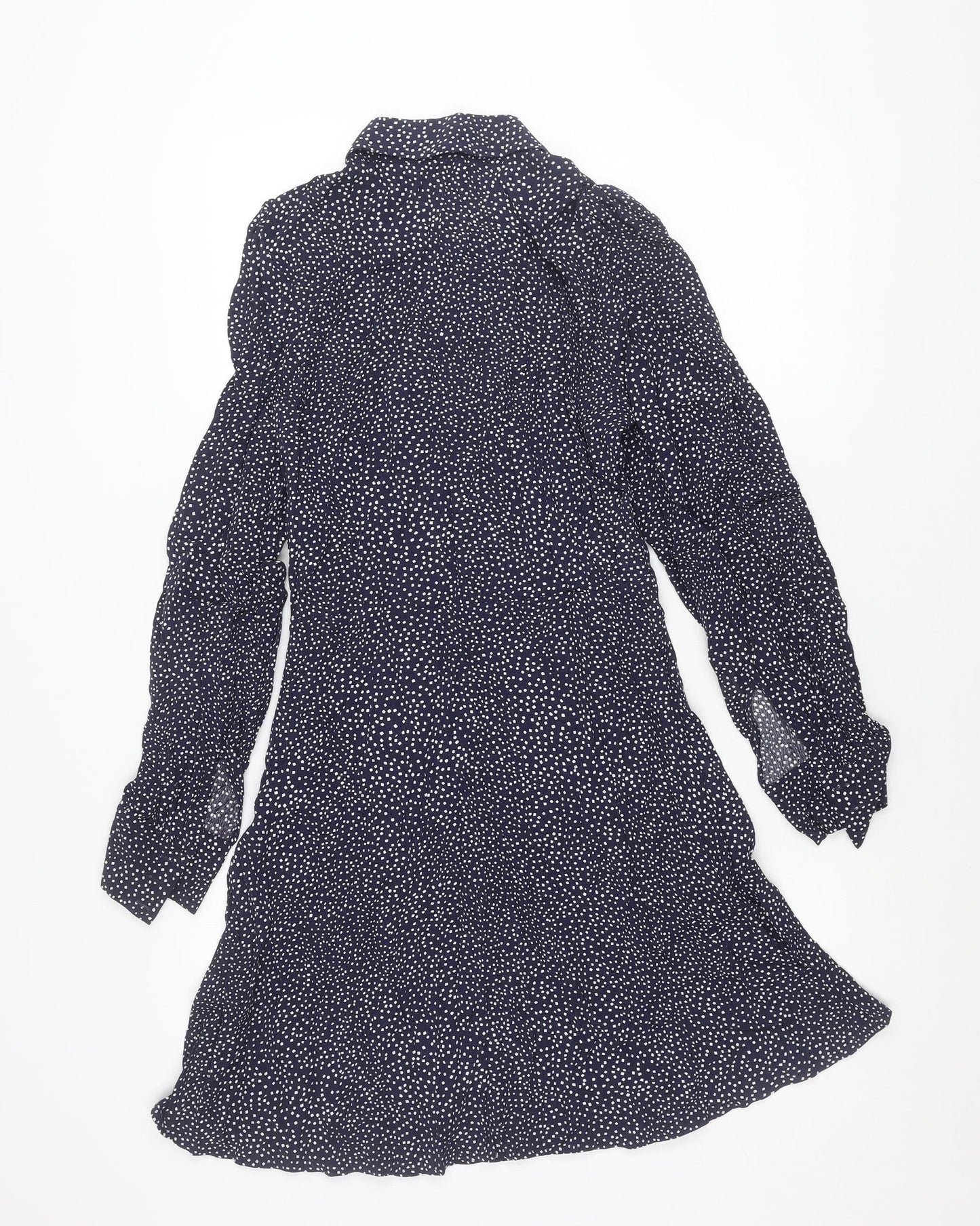 & Other Stories Women’s Blue Polka Dot Long Sleeve Shirt Dress Size 8