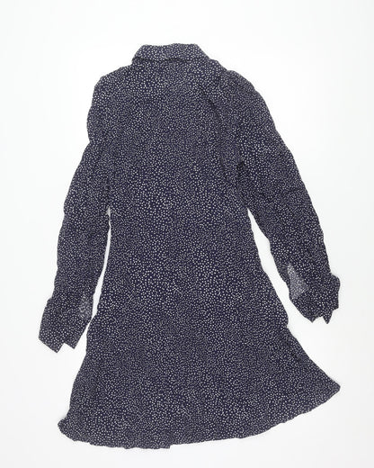& Other Stories Women’s Blue Polka Dot Long Sleeve Shirt Dress Size 8