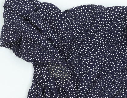 & Other Stories Women’s Blue Polka Dot Long Sleeve Shirt Dress Size 8