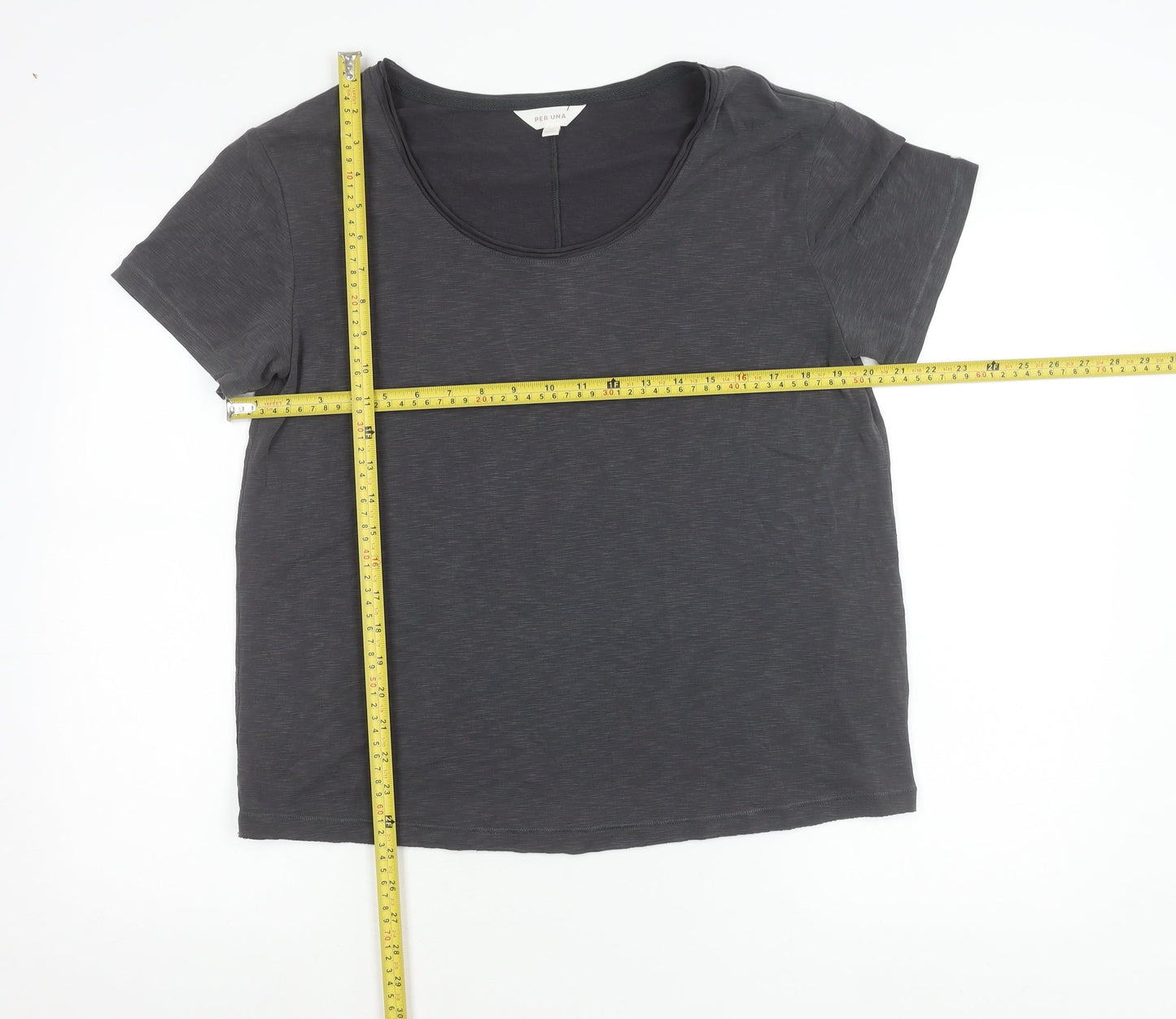 Womens UK Size 14 Marks and Spencer Grey Basic T-Shirt