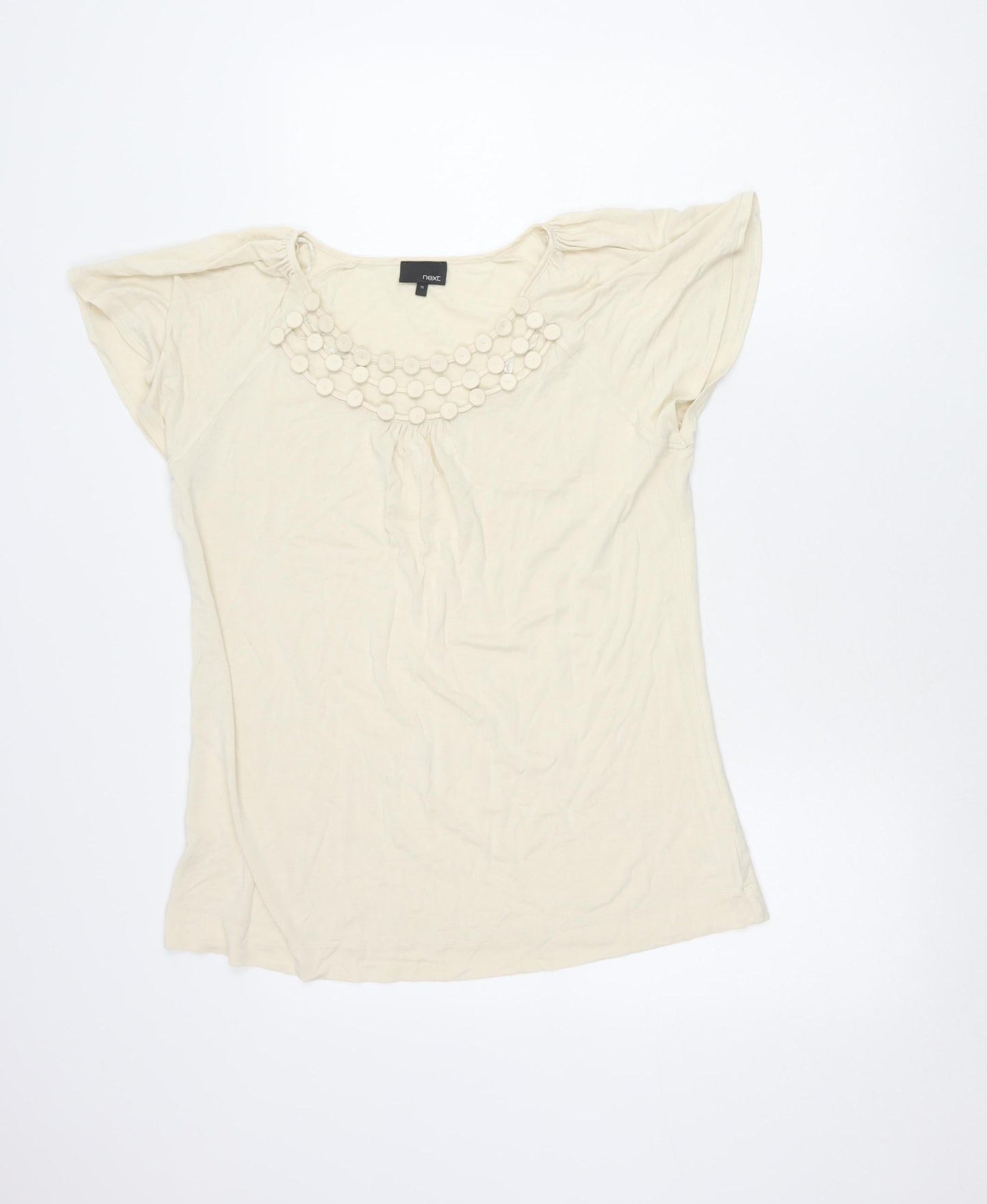 Womens UK Size 16 NEXT Beige Basic Blouse