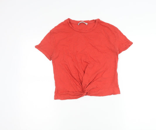 AllSaints Women Red Cotton Short Sleeve T-Shirt Size S Casual