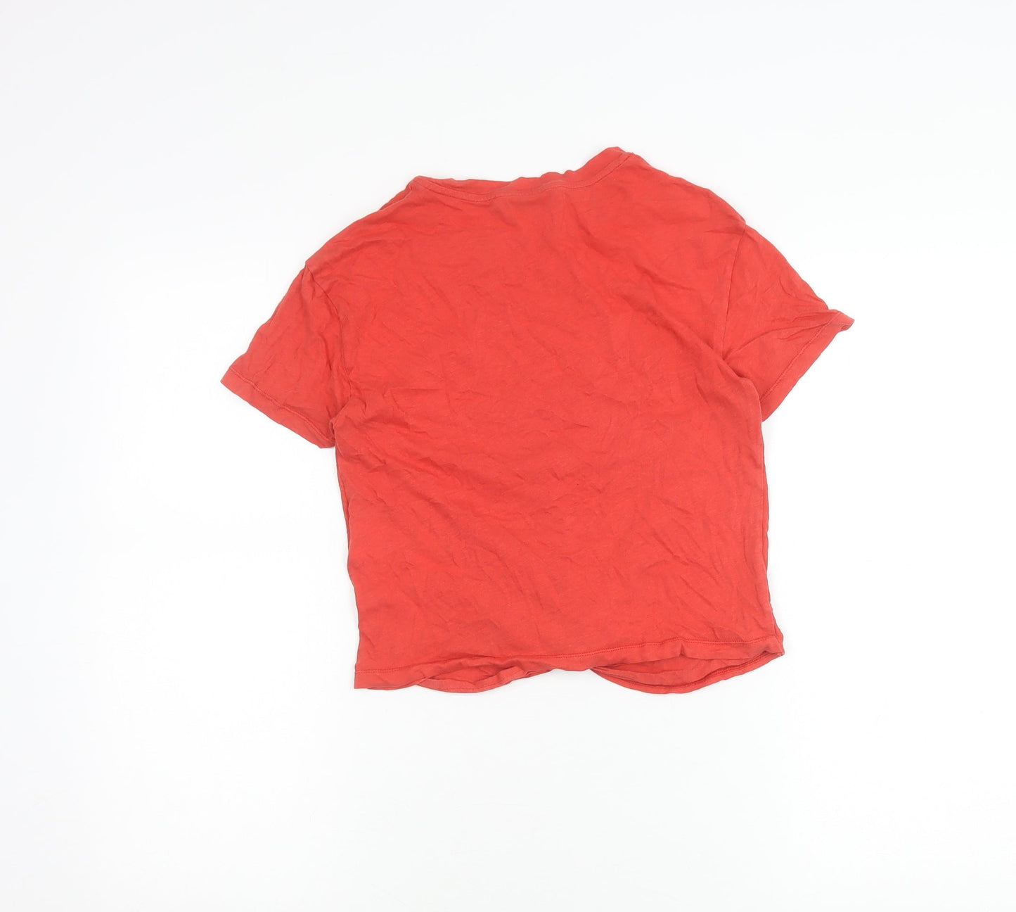 AllSaints Women Red Cotton Short Sleeve T-Shirt Size S Casual