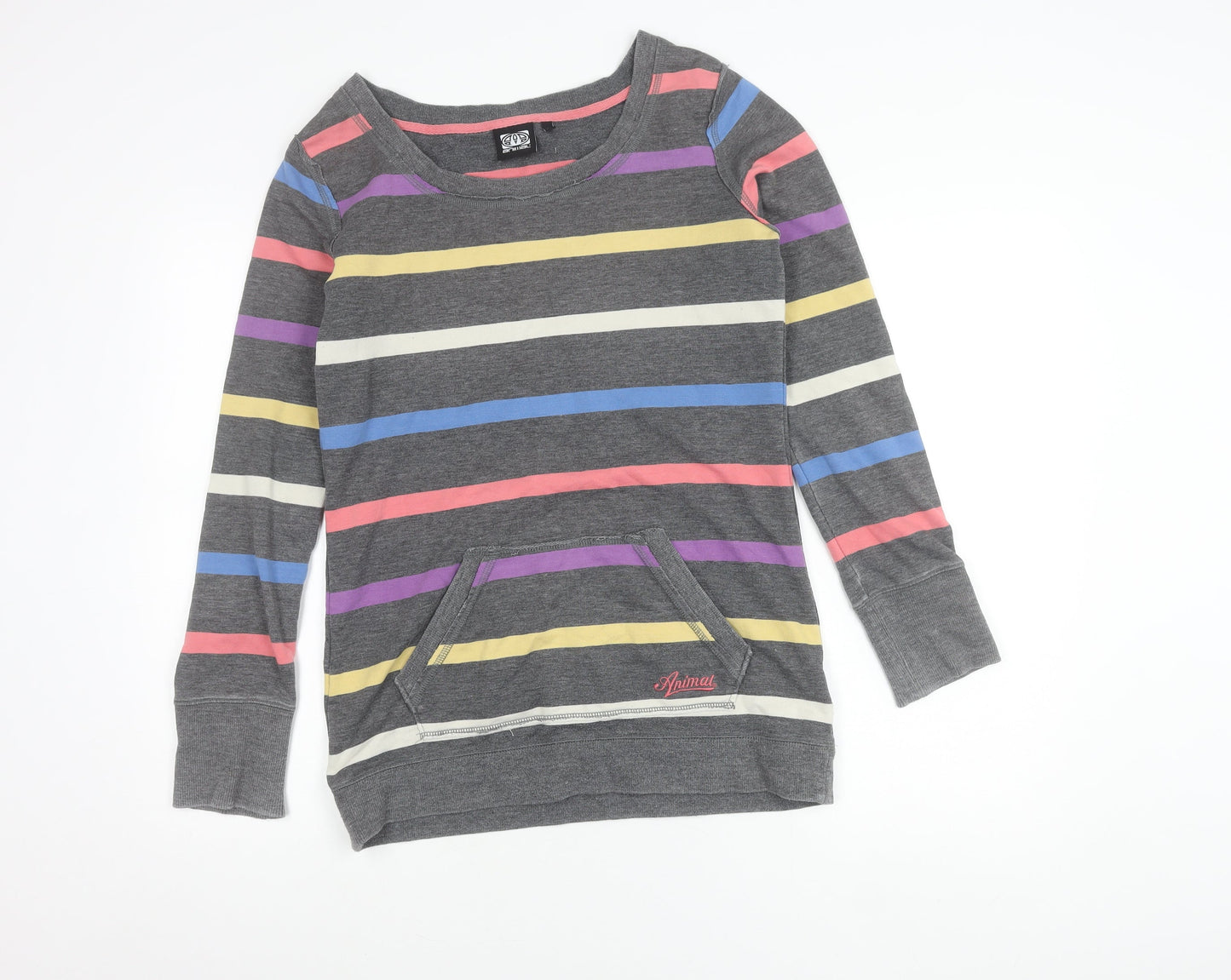 Animal Womens Multicoloured Striped Pullover Sweatshirt Size 10