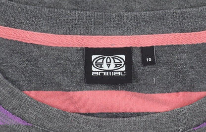 Animal Womens Multicoloured Striped Pullover Sweatshirt Size 10