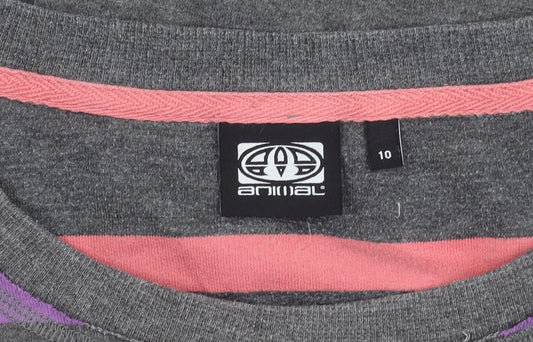 Animal Womens Multicoloured Striped Pullover Sweatshirt Size 10