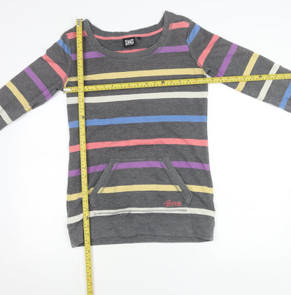 Animal Womens Multicoloured Striped Pullover Sweatshirt Size 10