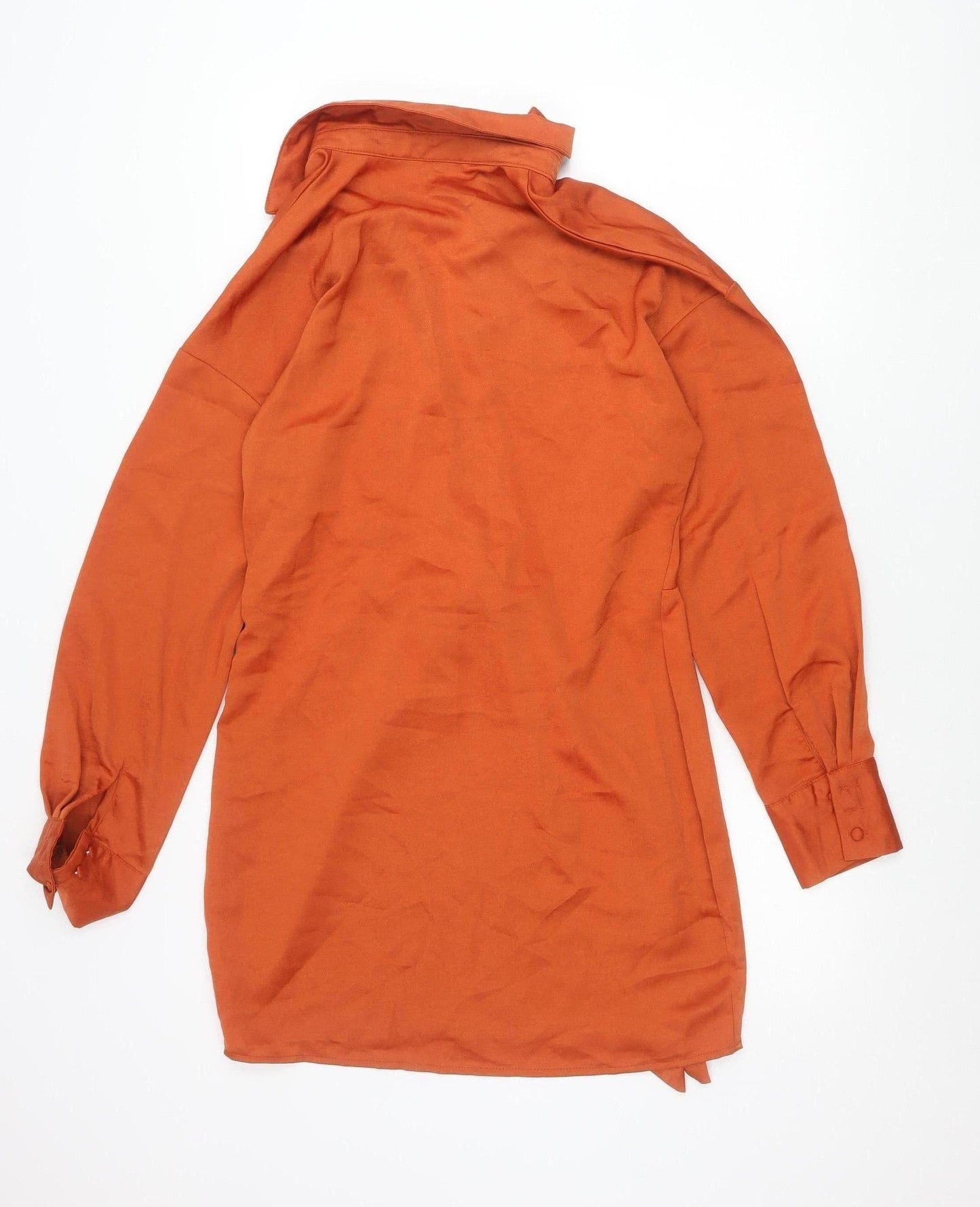 In The Style Women’s Orange Shirt Dress Size 12 Long Sleeve Collared