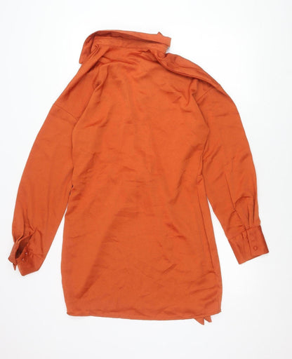 In The Style Women’s Orange Shirt Dress Size 12 Long Sleeve Collared