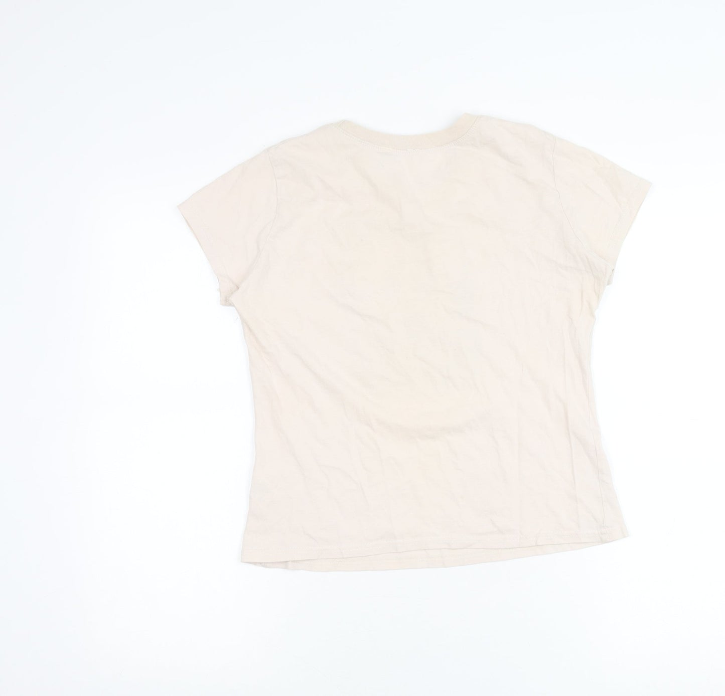Womens UK Size 12 Red Herring Beige Basic T-Shirt