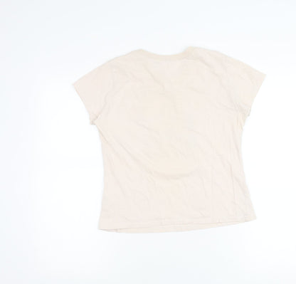 Womens UK Size 12 Red Herring Beige Basic T-Shirt