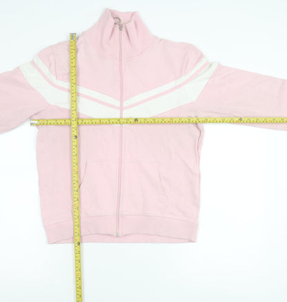 Criminal Damage Women’s Pink Varsity Jacket Size L Cotton Casual Zip Up