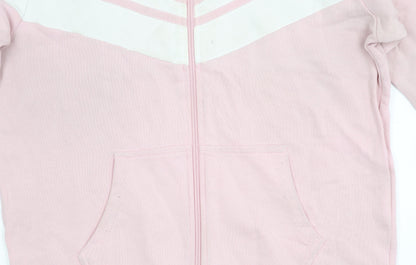 Criminal Damage Women’s Pink Varsity Jacket Size L Cotton Casual Zip Up
