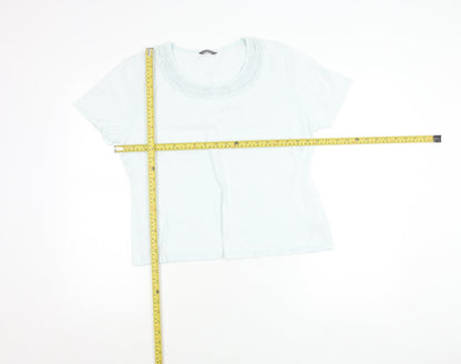 Womens UK Size 16 BHS Blue Basic T-Shirt