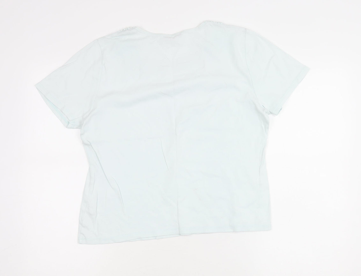 Womens UK Size 16 BHS Blue Basic T-Shirt