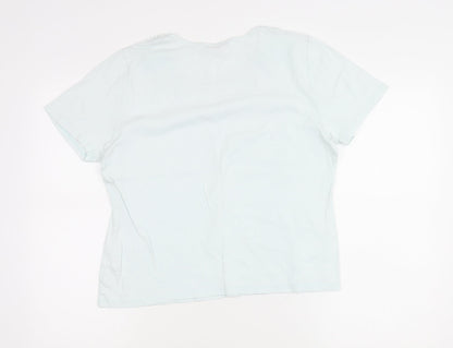 Womens UK Size 16 BHS Blue Basic T-Shirt