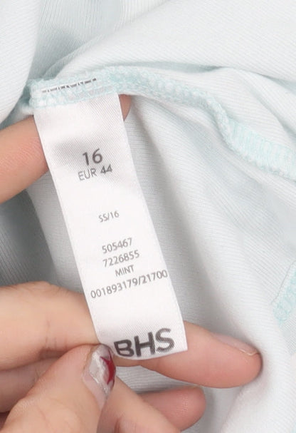 Womens UK Size 16 BHS Blue Basic T-Shirt