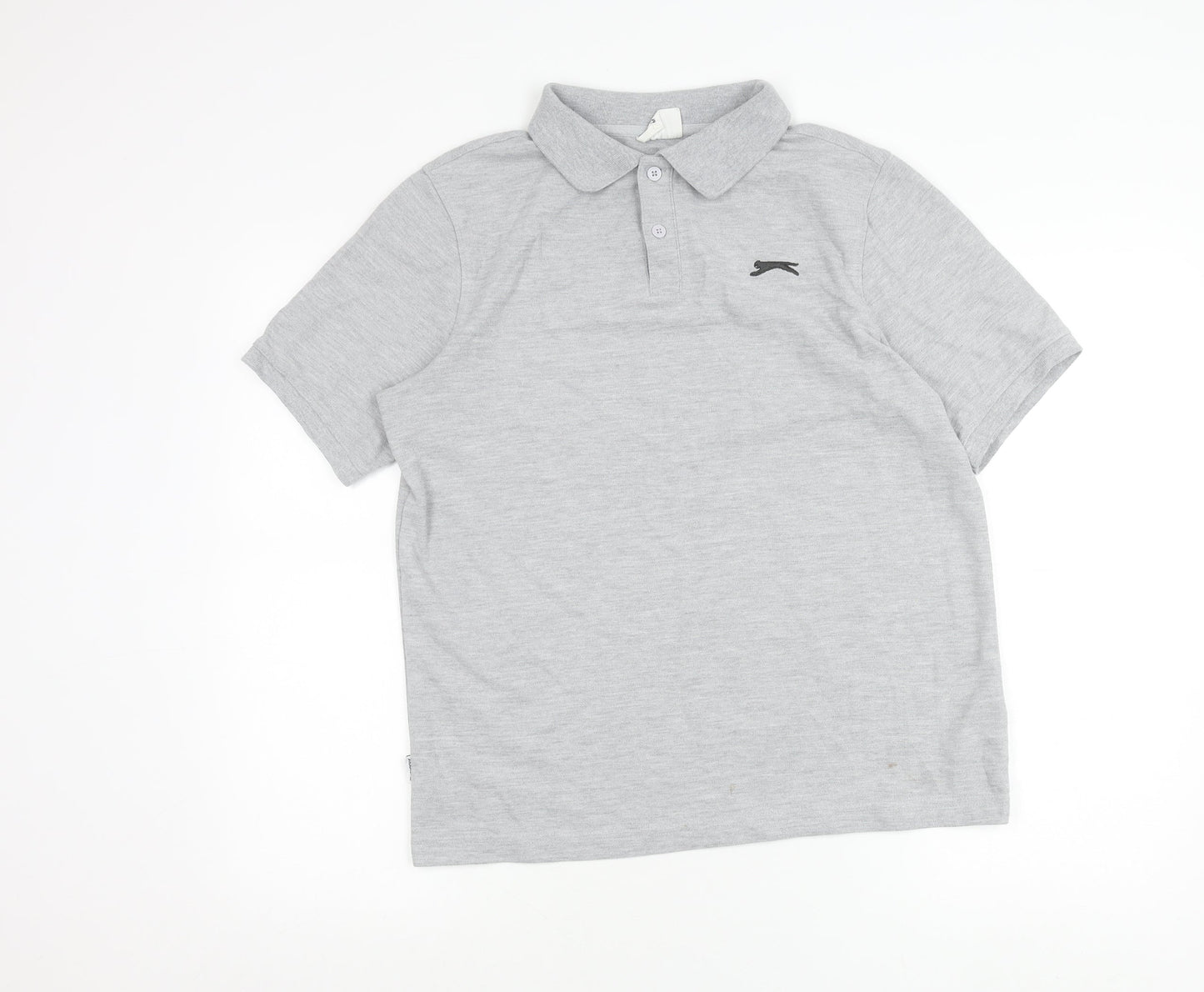 Slazenger Men's Grey Polo Shirt Size M Short Sleeve Sportswear