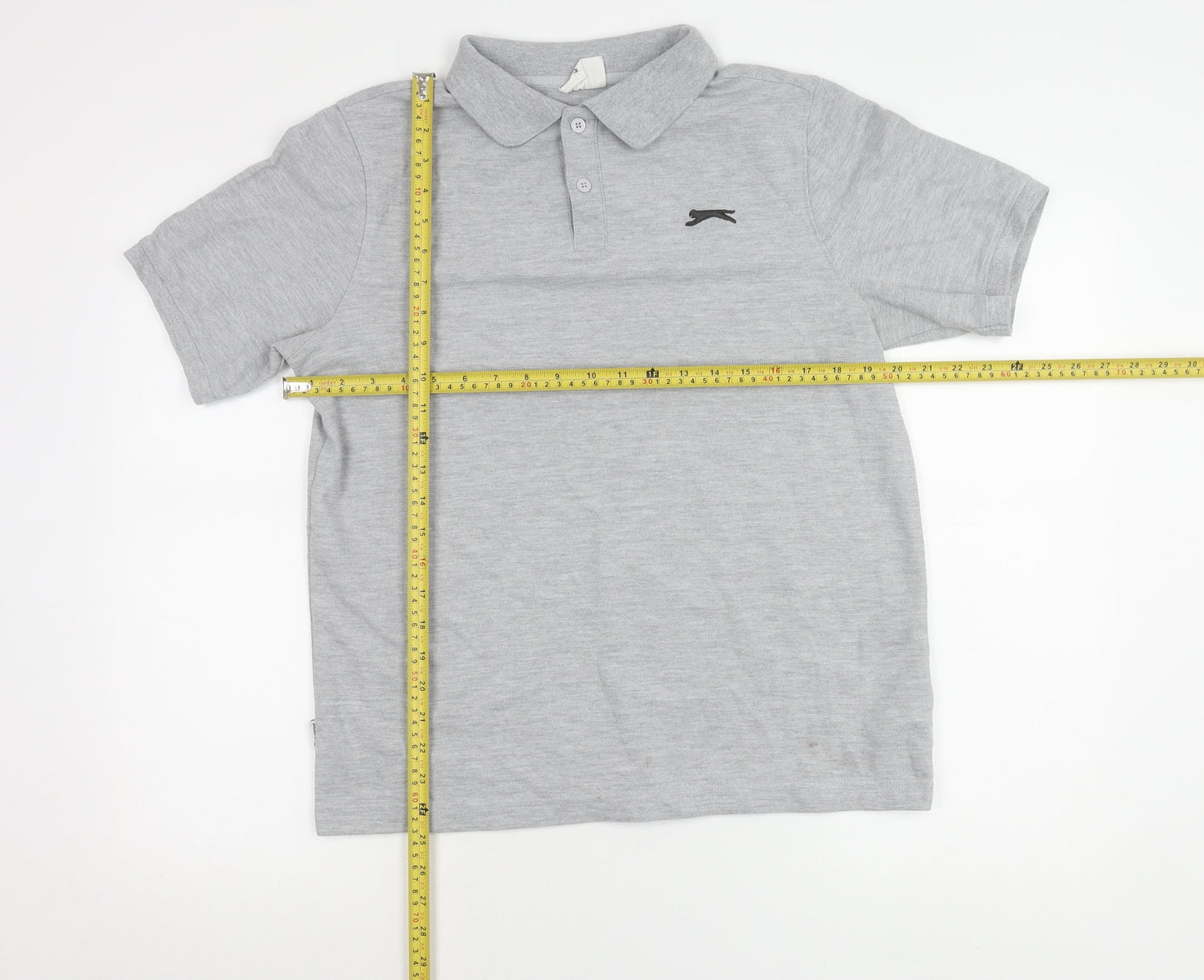 Slazenger Men's Grey Polo Shirt Size M Short Sleeve Sportswear