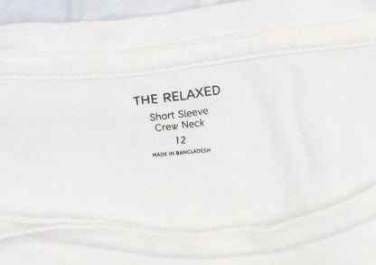 Marks and Spencer Women’s Blue White Ombre Crew Neck Relaxed Fit T-Shirt Size 12