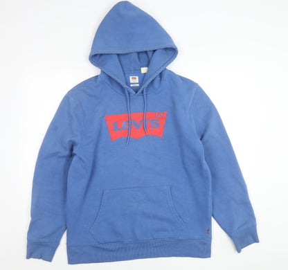 Mens UK Size M Levi's Blue Pullover Hoodie