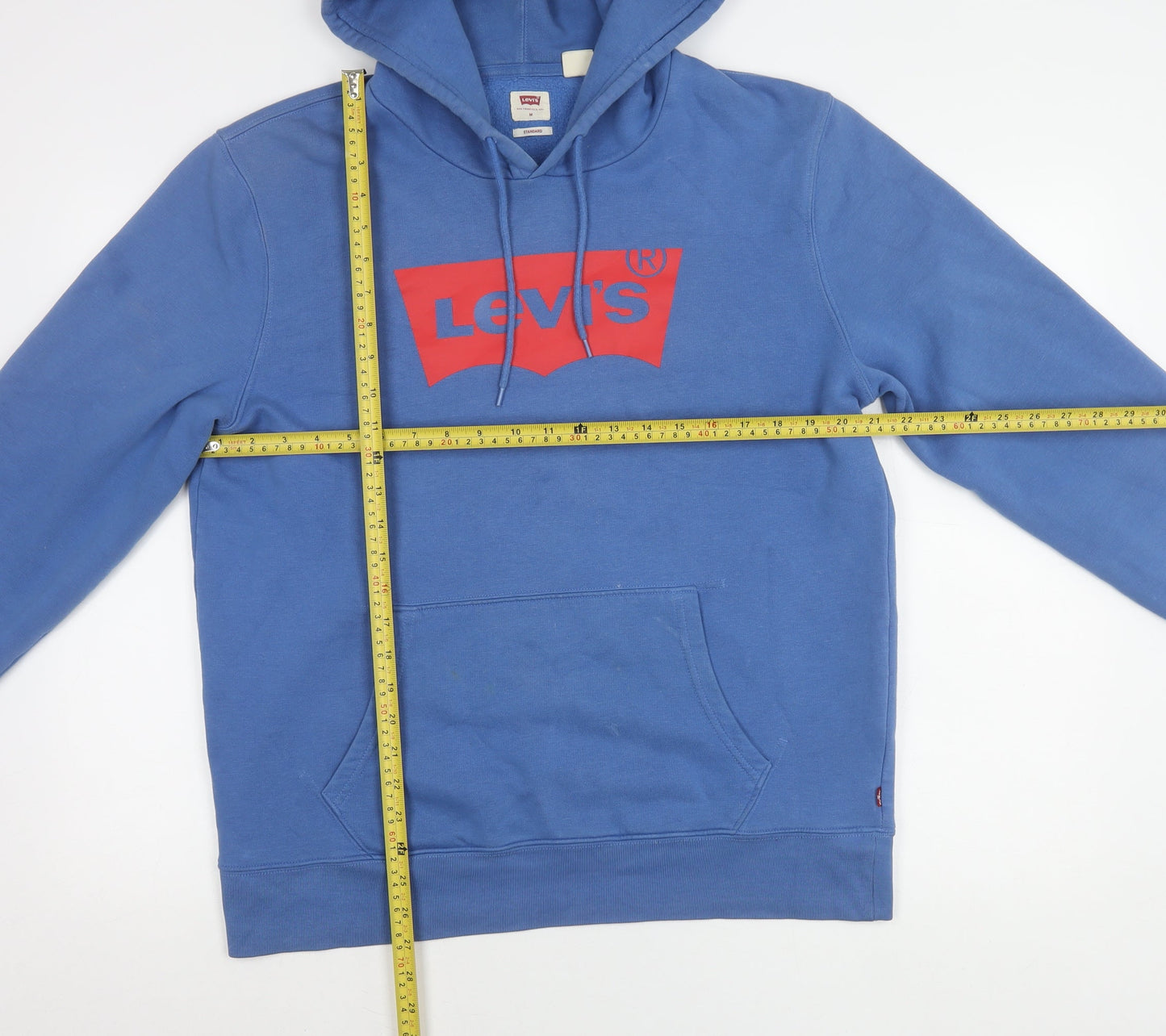 Mens UK Size M Levi's Blue Pullover Hoodie