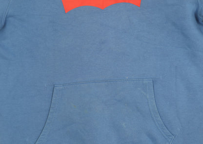 Mens UK Size M Levi's Blue Pullover Hoodie