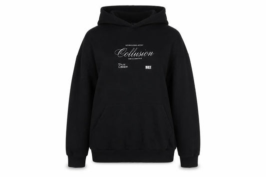 Collusion Womens Black Hoodie UK 10 Pullover Cotton Casual