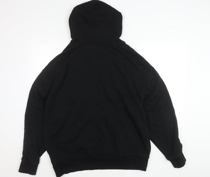 Collusion Womens Black Hoodie UK 10 Pullover Cotton Casual