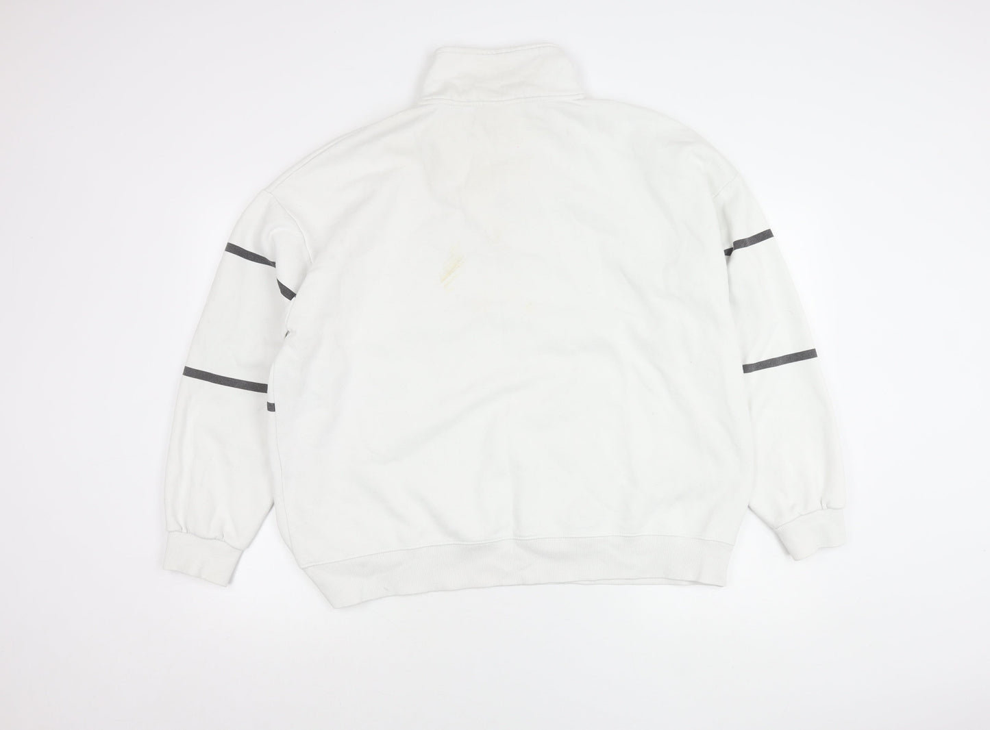 Unisex Adults UK Size XL Pull&Bear White Pullover Sweatshirt