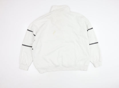Unisex Adults UK Size XL Pull&Bear White Pullover Sweatshirt