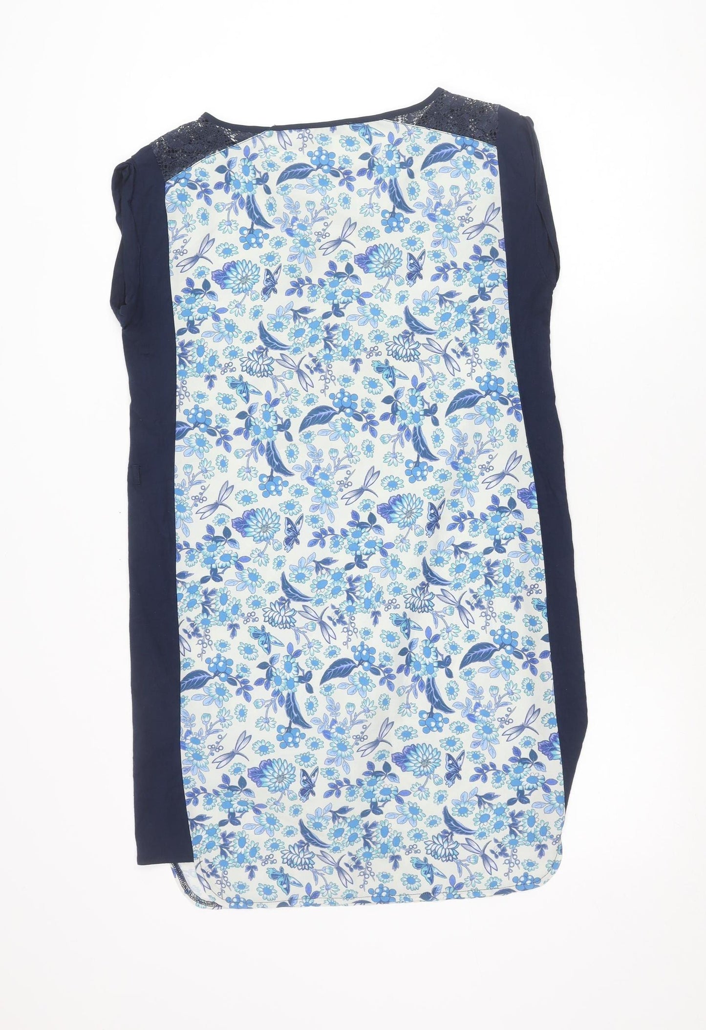Oasis Women’s Blue Floral Sleeveless Shift Dress Size S