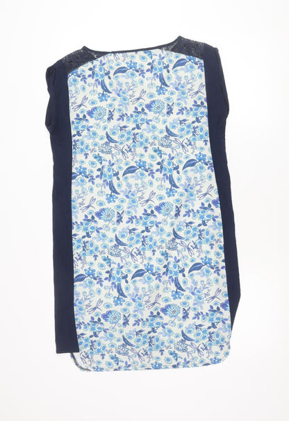 Oasis Women’s Blue Floral Sleeveless Shift Dress Size S