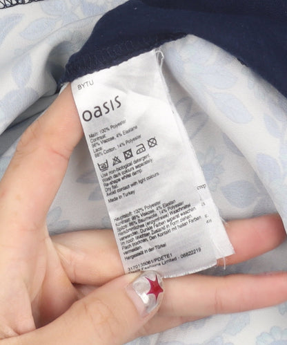 Oasis Women’s Blue Floral Sleeveless Shift Dress Size S