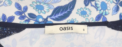Oasis Women’s Blue Floral Sleeveless Shift Dress Size S