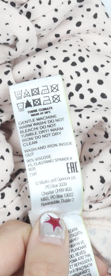 Marks and Spencer Womens Beige Polka Dot Wrap Dress Size 6
