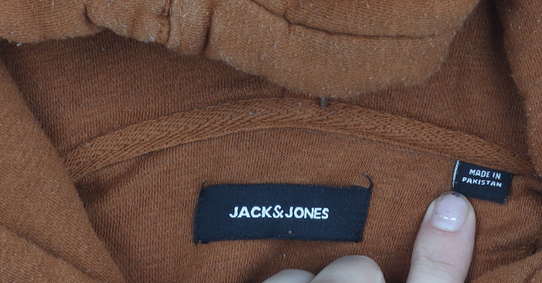 Mens UK Size S JACK & JONES Brown Pullover Hoodie