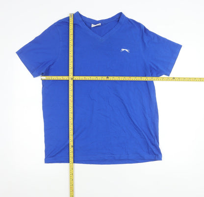 Slazenger Men’s Blue L V-Neck Short Sleeve Cotton T-Shirt