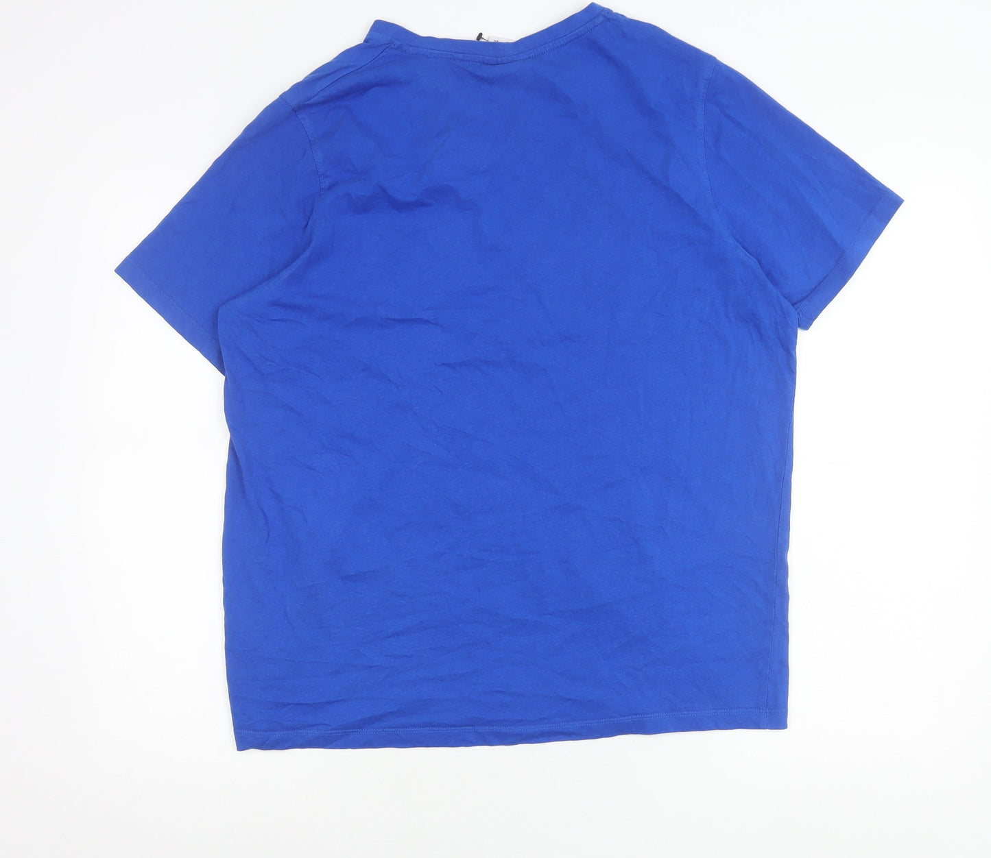 Slazenger Men’s Blue L V-Neck Short Sleeve Cotton T-Shirt