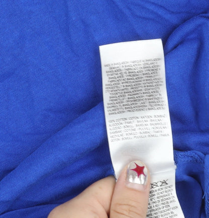 Slazenger Men’s Blue L V-Neck Short Sleeve Cotton T-Shirt