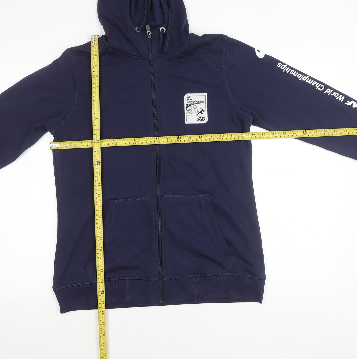 Asics Men’s Blue Hooded Full Zip Jacket L IAAF London 2017