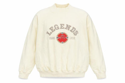 Front view of Coconut Club Classics unisex ivory pullover sweatshirt l embroidered logo