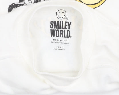 Marks & Spencer Girls White SmileyWorld Graphic Pullover Sweatshirt 6-7Y