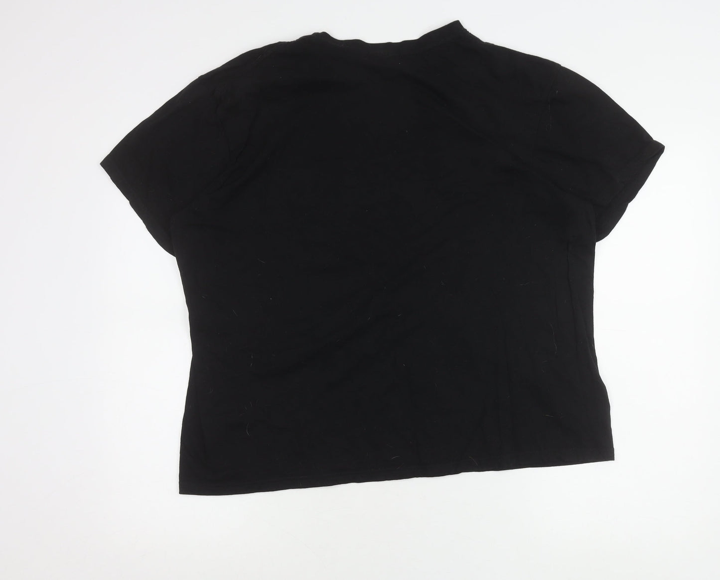 Womens UK Size L PRETTYLITTLETHING Black Cropped T-Shirt