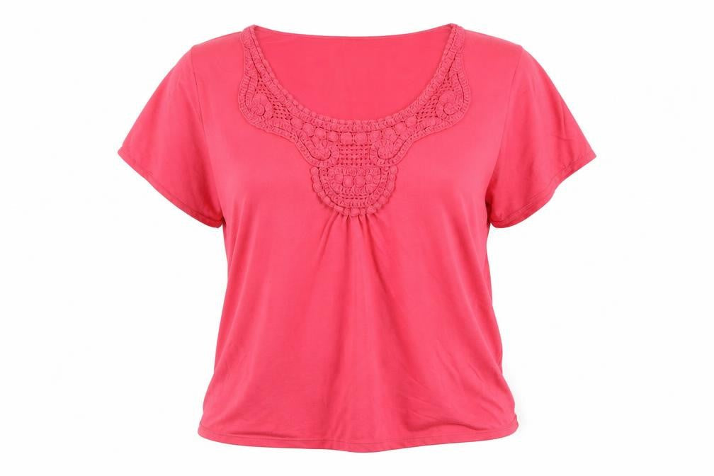 Womens UK Size 26 Cotton Traders Pink Basic T-Shirt